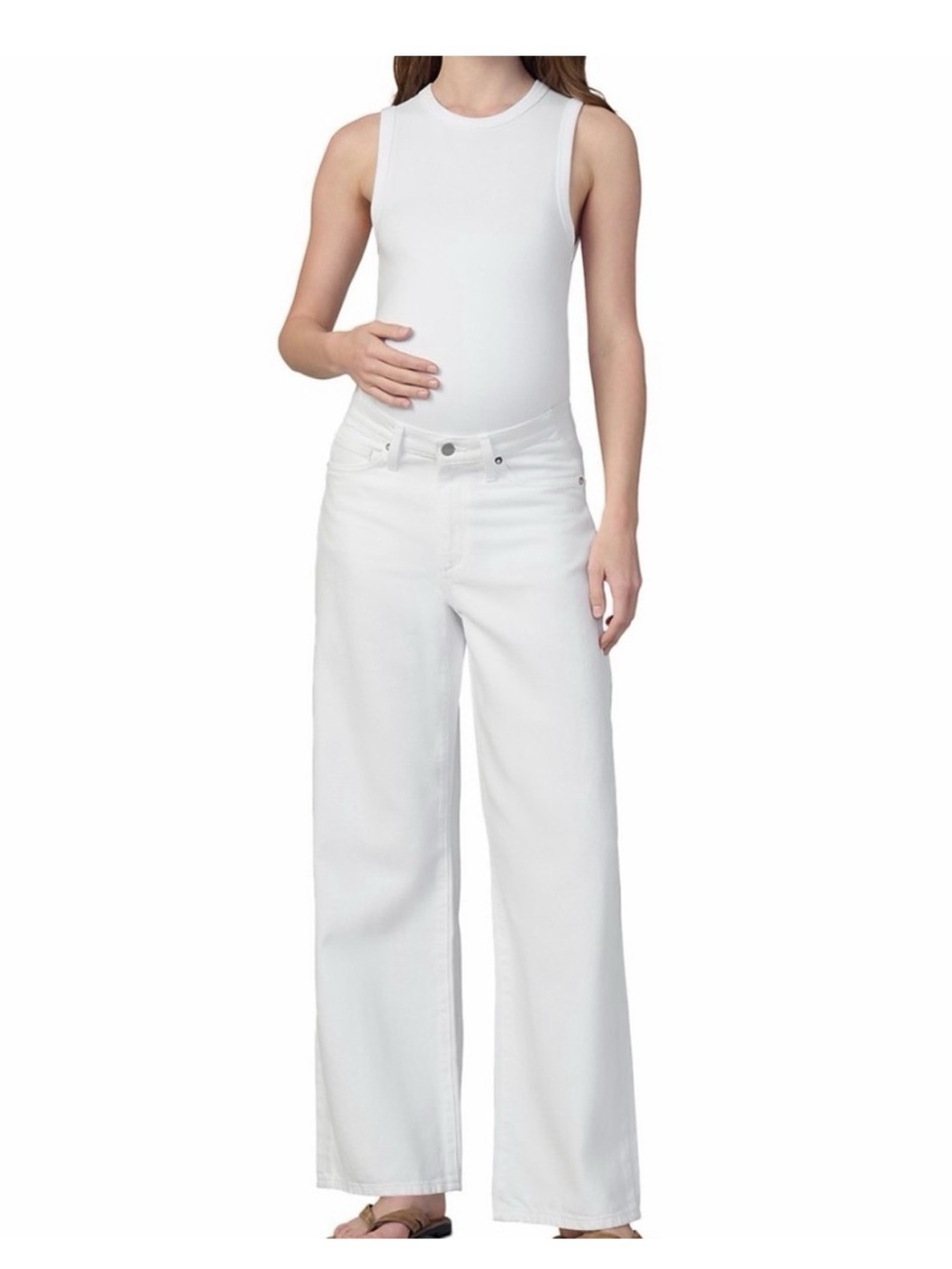 Joe's Jeans | The Ryan Maternity Wide Leg Jeans in White